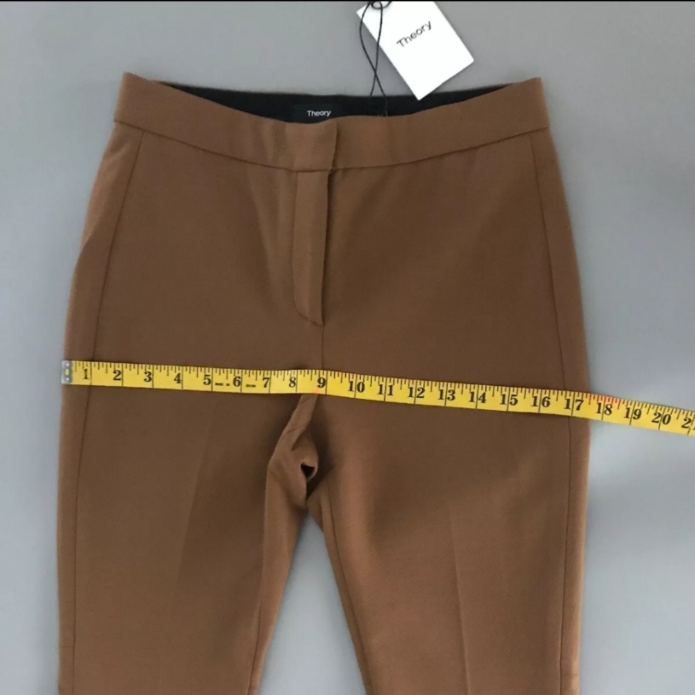Theory Erstina Pionner Cropped Vicuna Brown Pants Size 0 $295 NWT - Picture 6 of 9